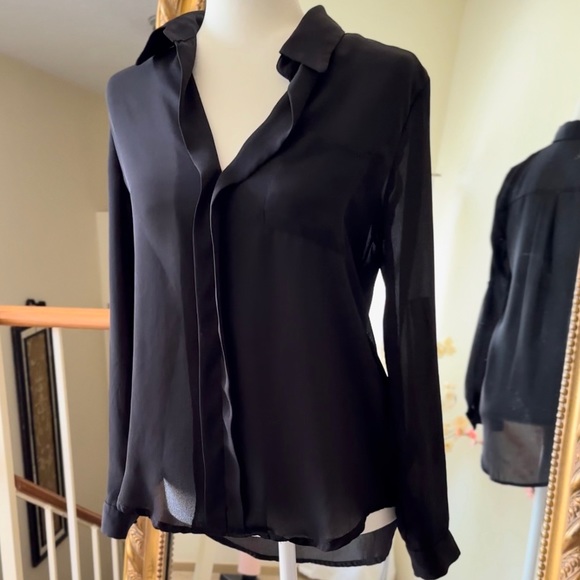 Foreign Exchange Women Blouse Black Small - Picture 2 of 6